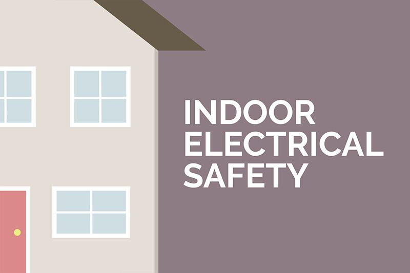Video: Indoor Electrical Safety. Animated image showing words 